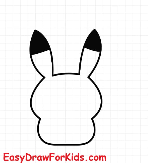 how to draw pikachu for kids step 3
