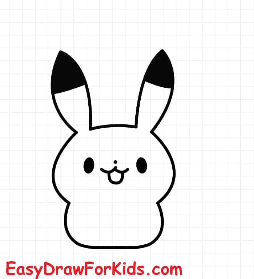 how to draw pikachu for kids step 4