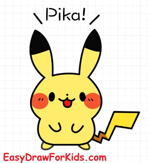 how to draw pikachu for kids step 7