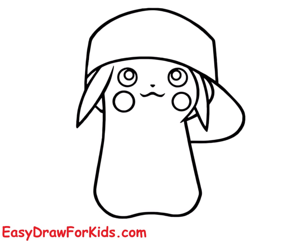 how to draw pikachu with hat step 5
