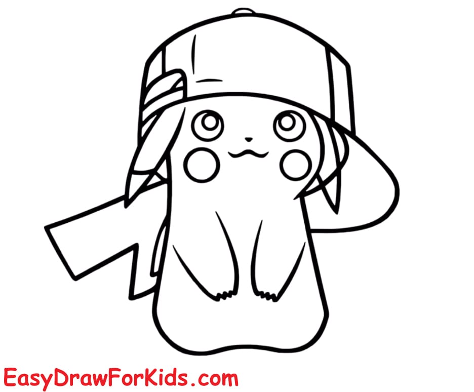 how to draw pikachu with hat step 7