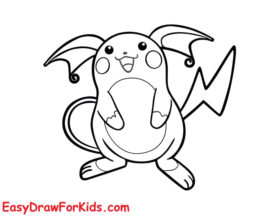 how to draw raichu step 7