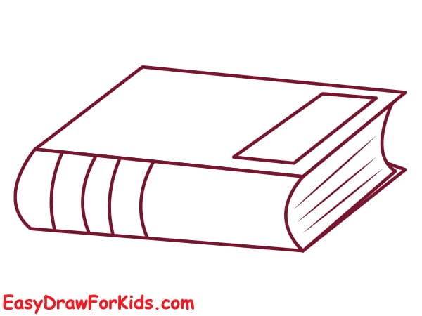 simple book drawing step 4