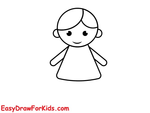 simple doll drawing step 3