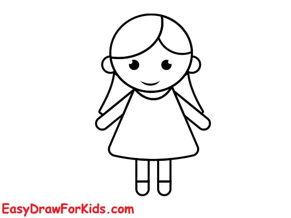 simple doll drawing step 4