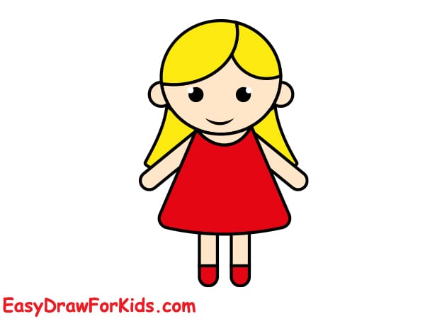 simple doll drawing step 5
