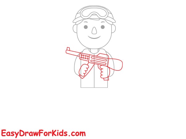 simple soldier drawing step 5