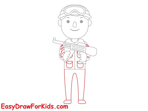 simple soldier drawing step 6