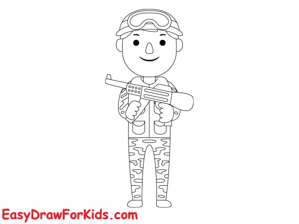 simple soldier drawing step 7