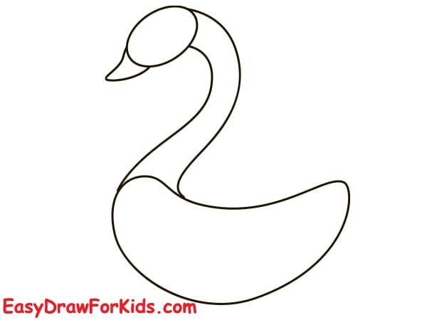 simple swan drawing step 3