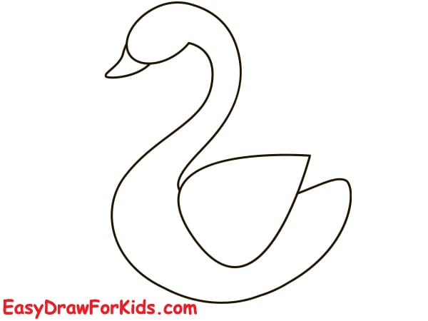 simple swan drawing step 4