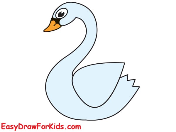 simple swan drawing step 7