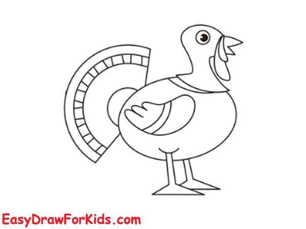 simple turkey drawing step 5