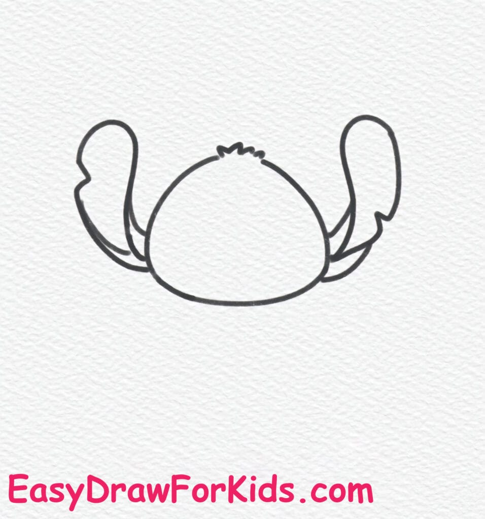 How to Draw Stitch Holding a Heart Step 2