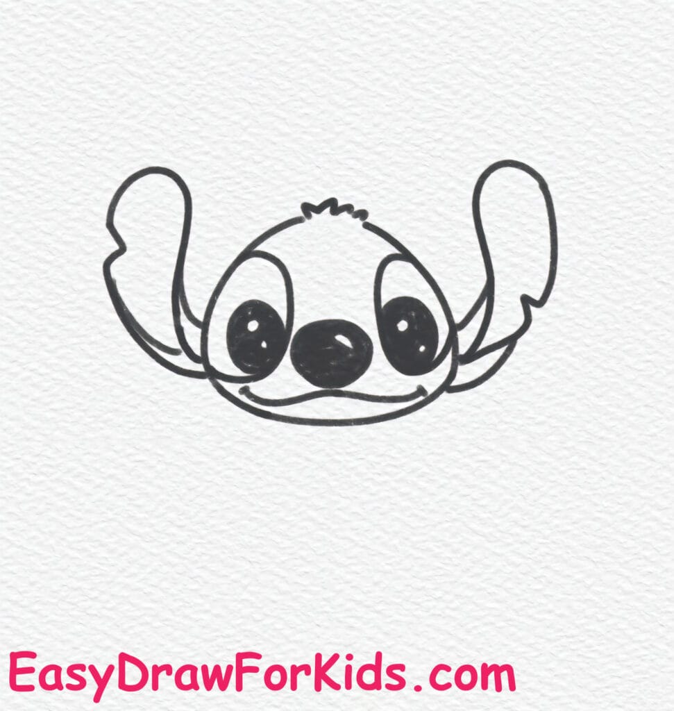 How to Draw Stitch Holding a Heart Step 5