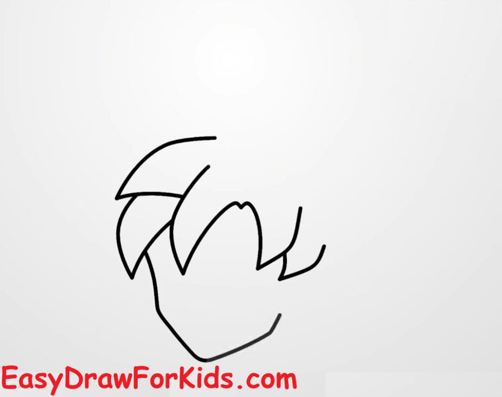How-to-draw-GOKU-super-saiyan-god-step-2