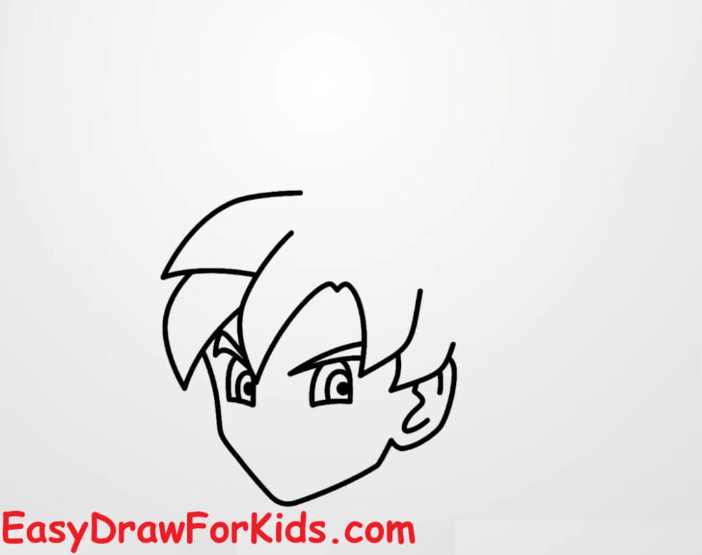 How-to-draw-GOKU-super-saiyan-god-step-4
