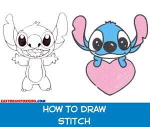 how to draw stitch step by step