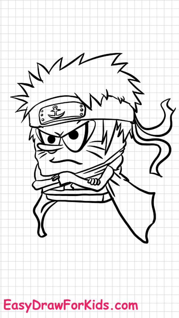 How To Draw Spongebob Naruto step 3