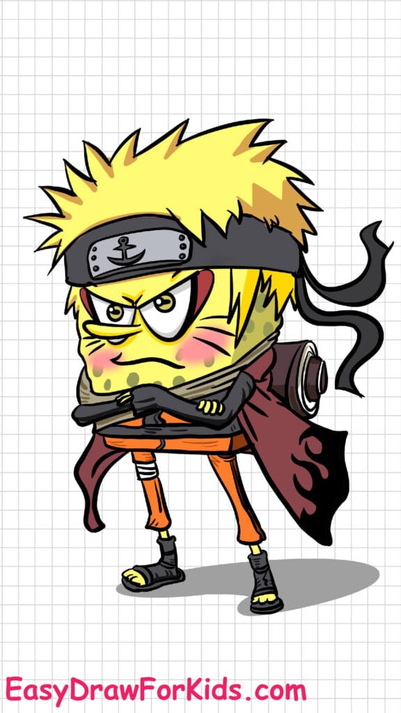 How To Draw Spongebob Naruto step 5