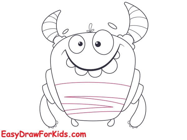 cartoon monster drawing step 7