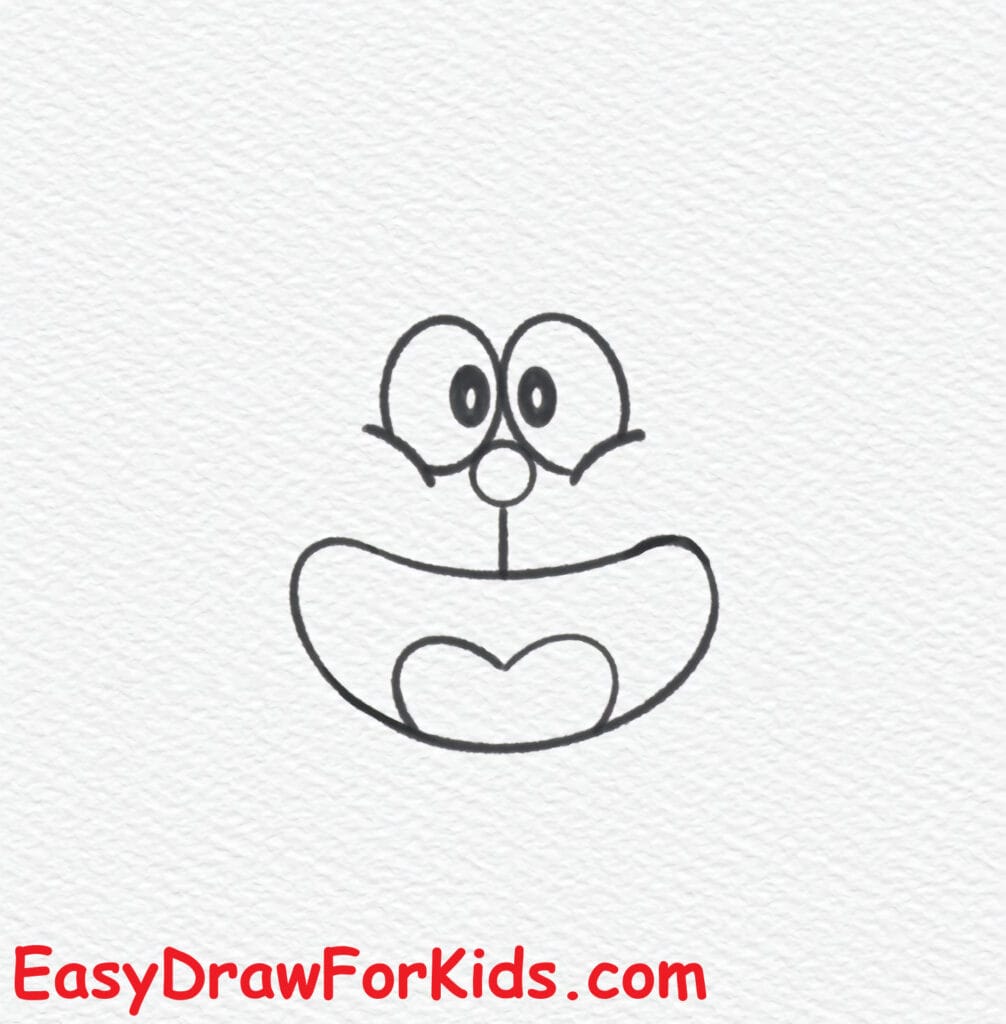 cute doraemon drawing step 2