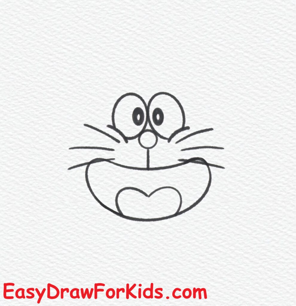 cute doraemon drawing step 3