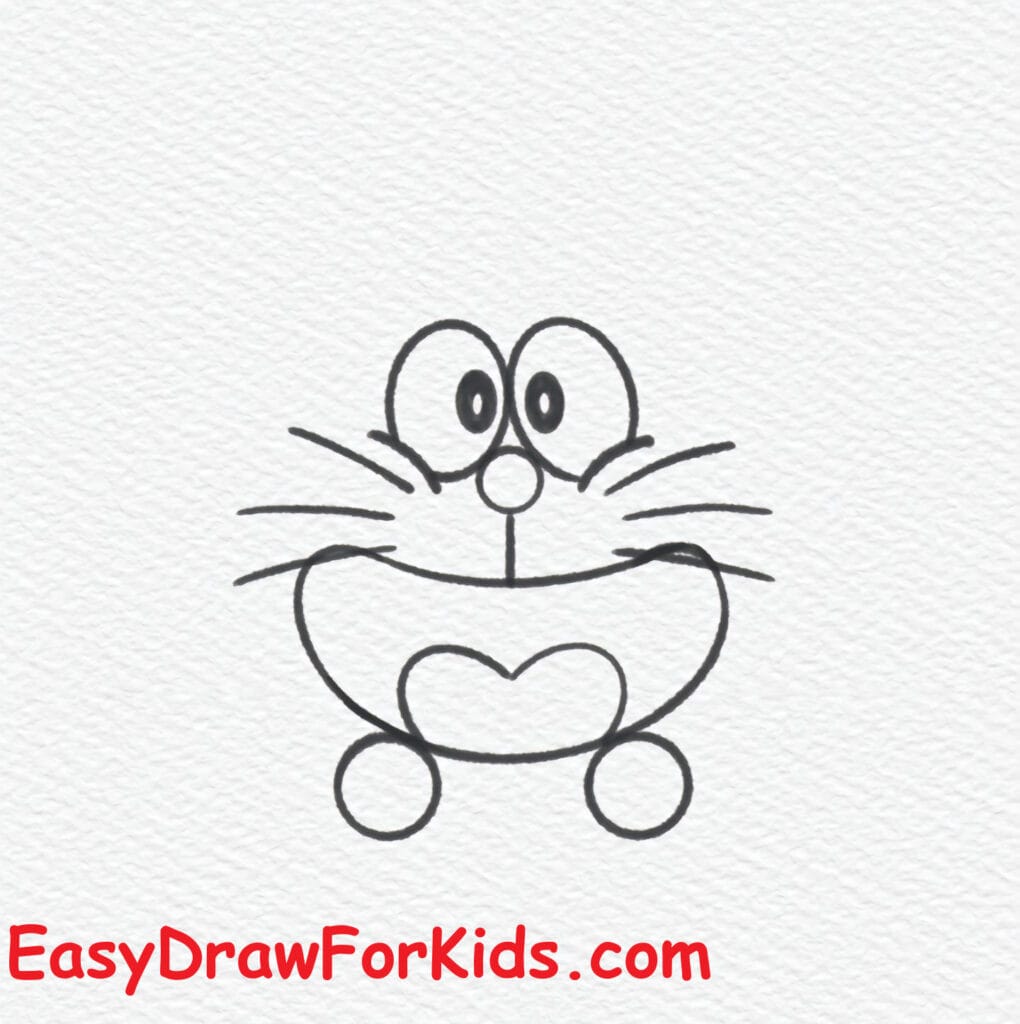 cute doraemon drawing step 4