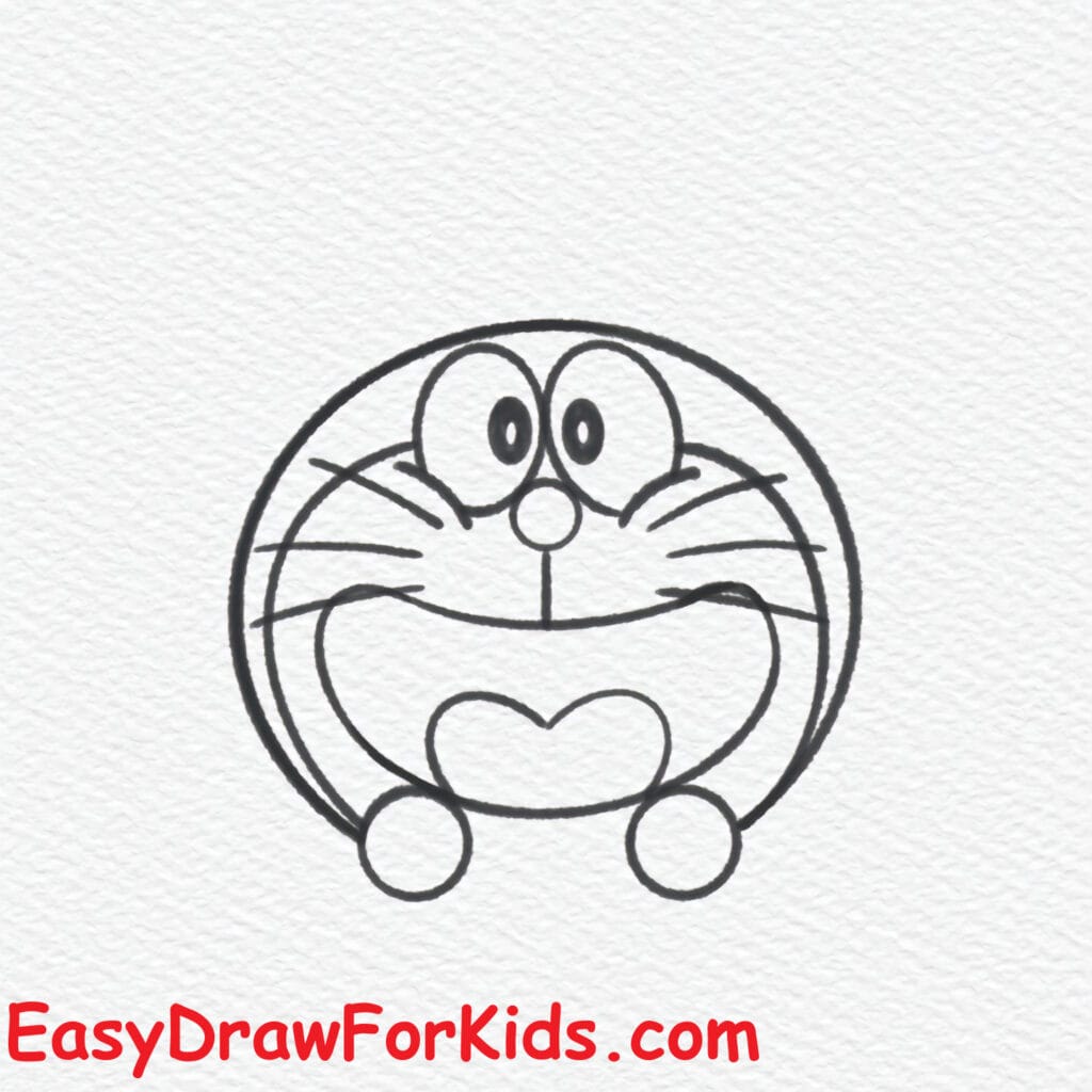cute doraemon drawing step 5