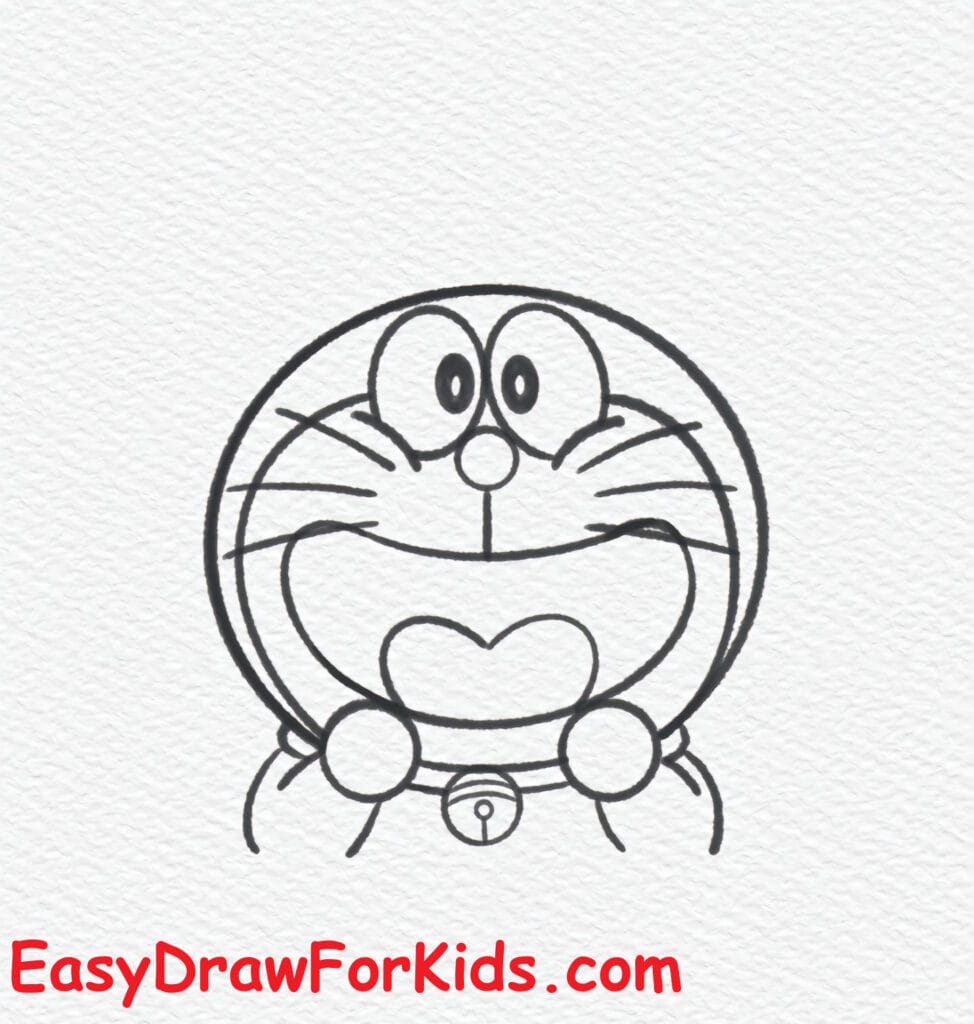 cute doraemon drawing step 6