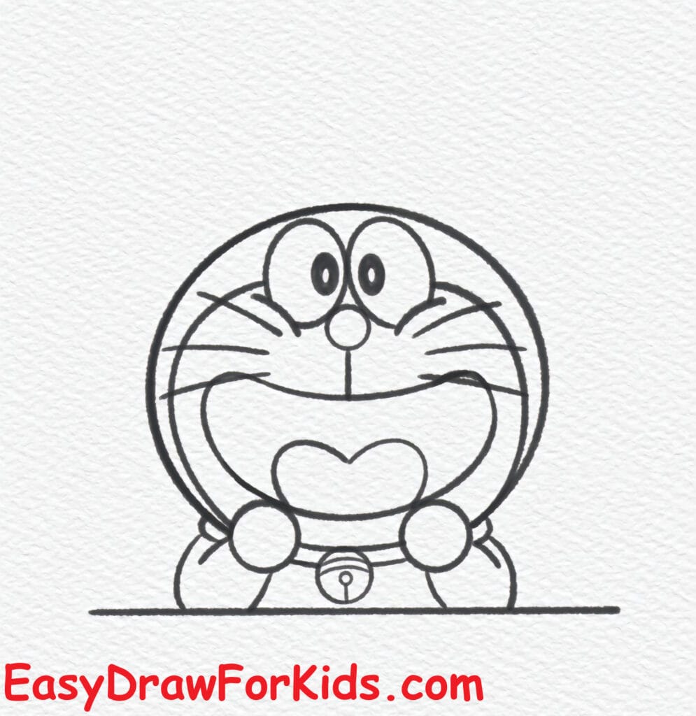 cute doraemon drawing step 7