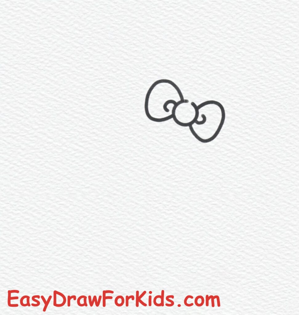 cute hello kitty drawing step 1