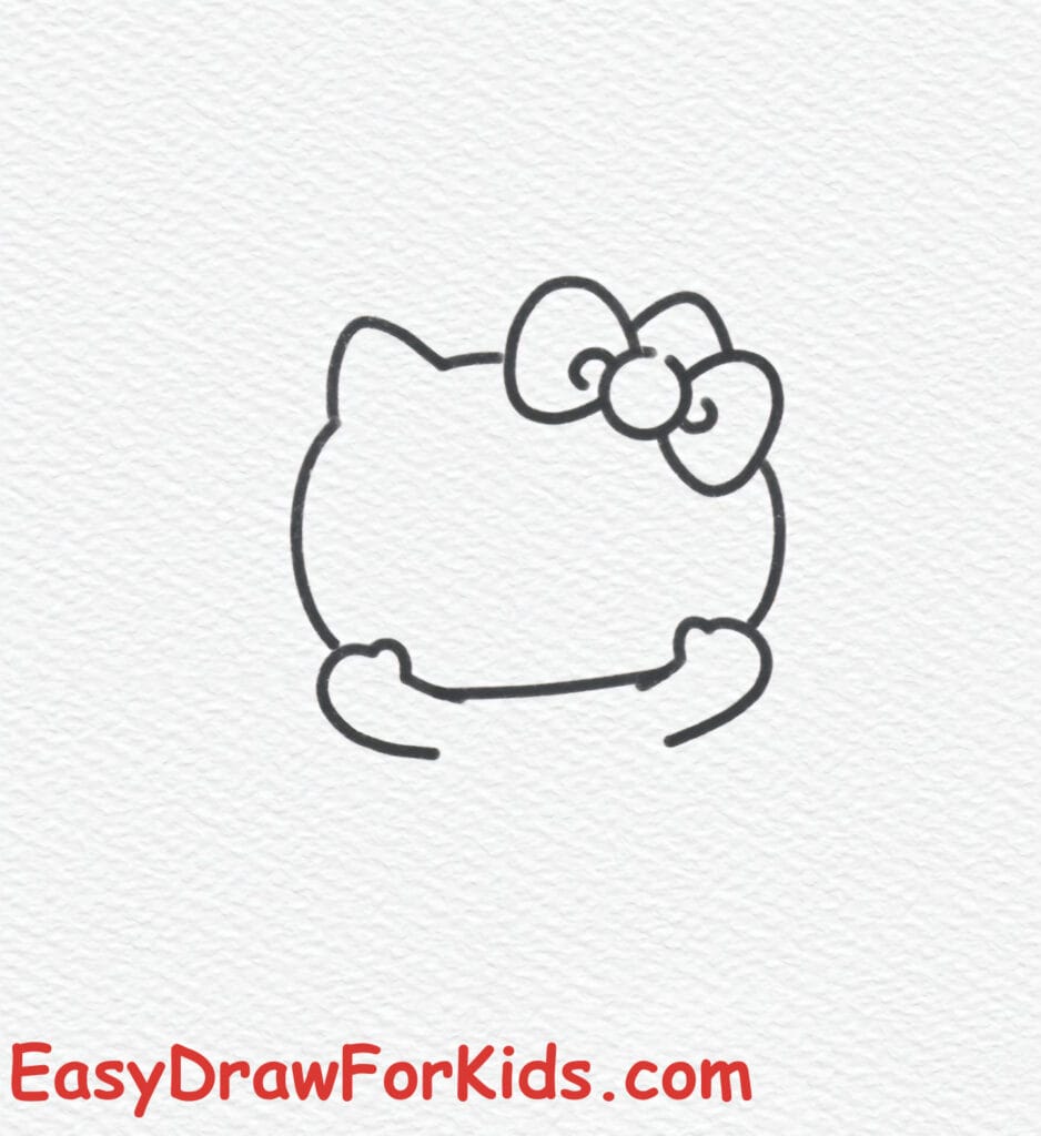 cute hello kitty drawing step 3