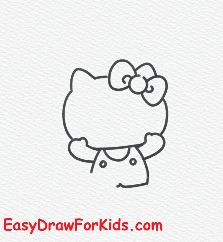 cute hello kitty drawing step 4