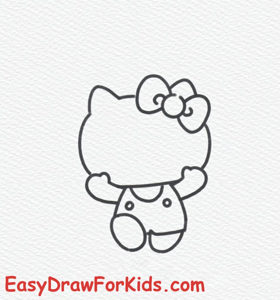 cute hello kitty drawing step 5
