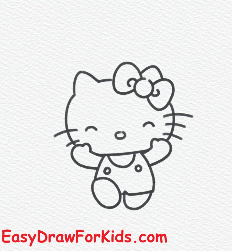 cute hello kitty drawing step 6
