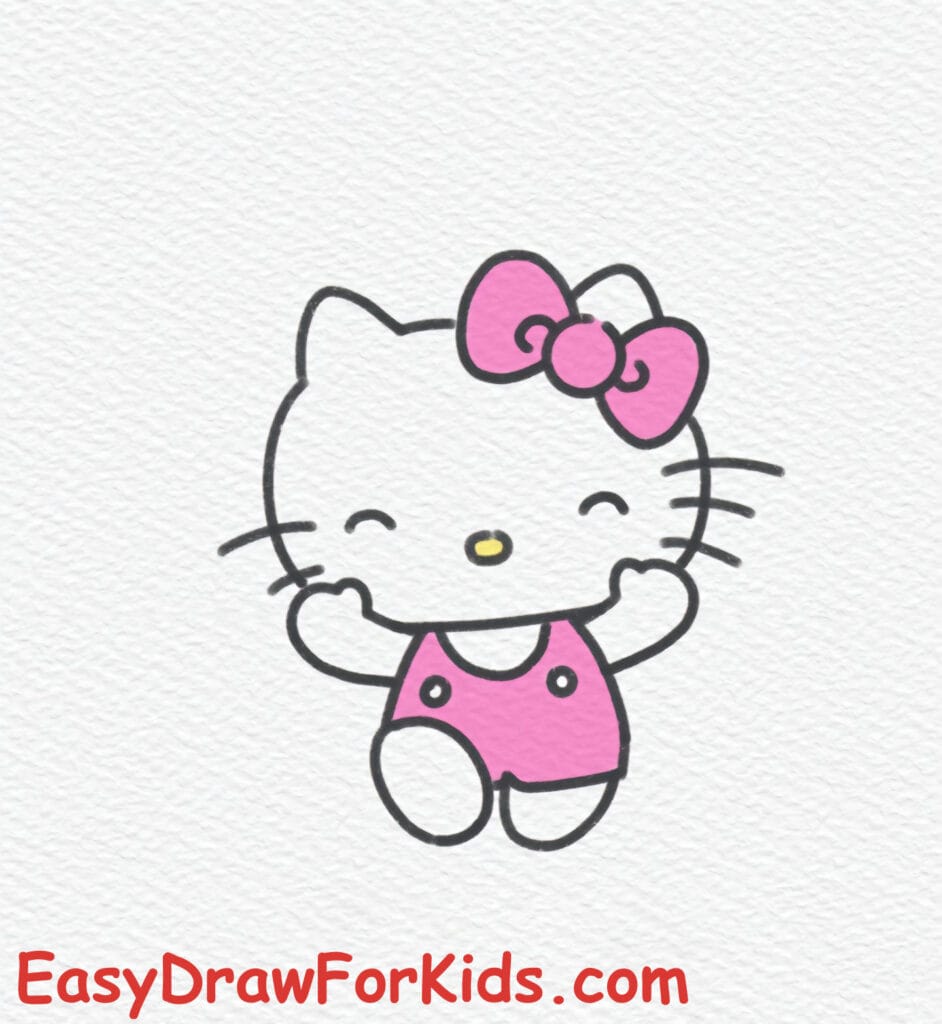 cute hello kitty drawing step 7