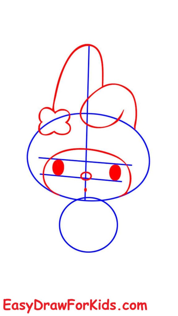 cute my melody drawing step 2