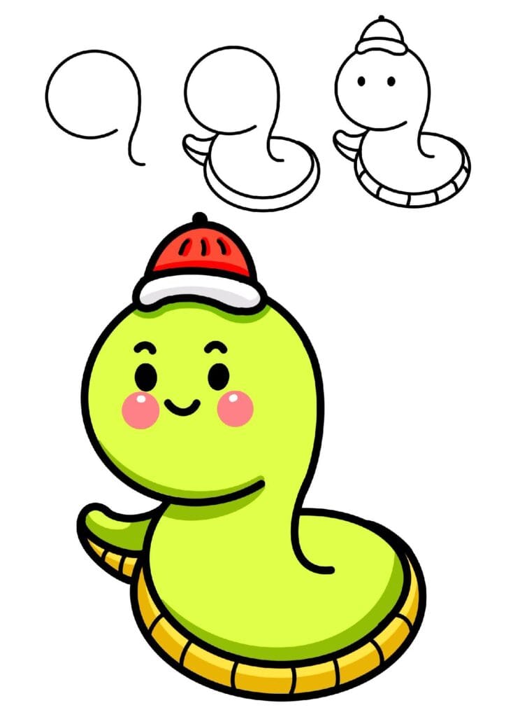 cute snake drawing