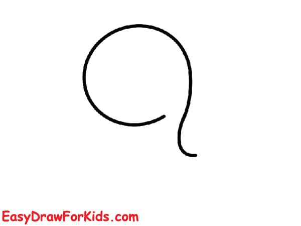 cute snake drawing step 1