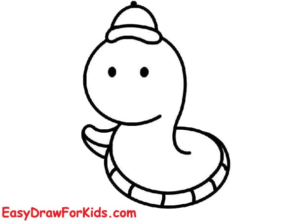 cute snake drawing step 3