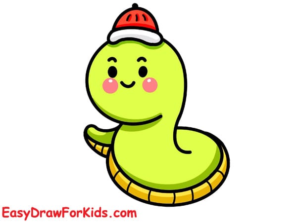 cute snake drawing step 4