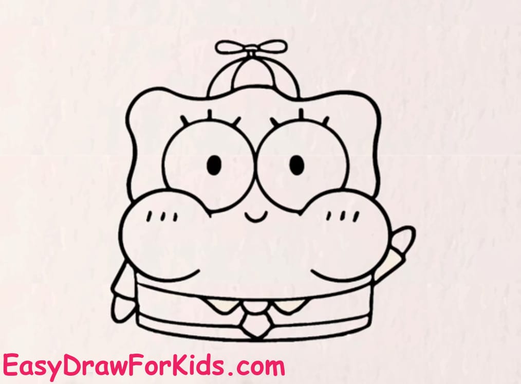 cute spongebob drawing step 10