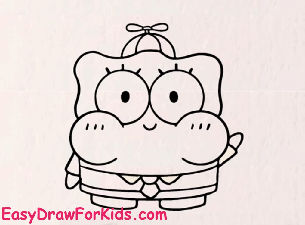 cute spongebob drawing step 11