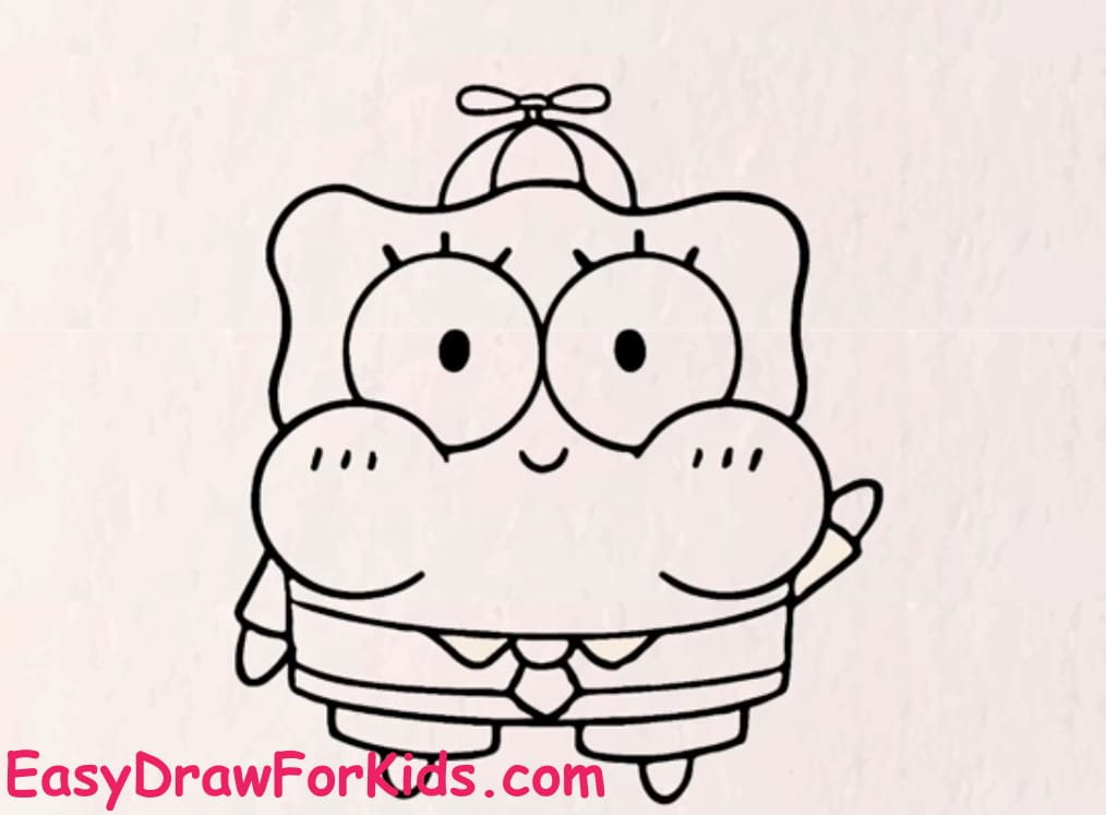 cute spongebob drawing step 12
