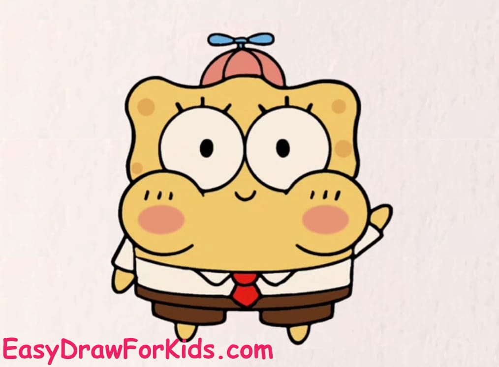 cute spongebob drawing step 13