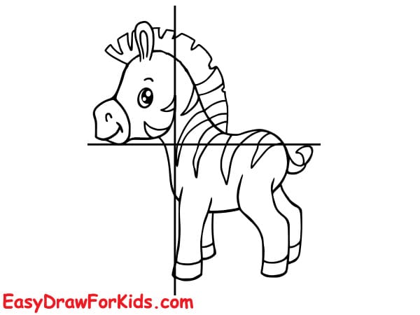 cute zebra drawing step 6