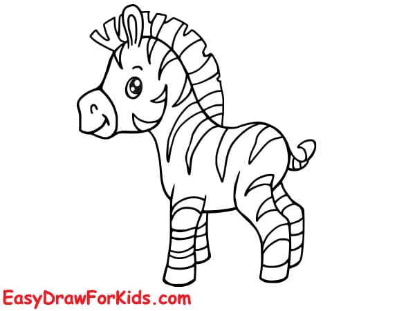 cute zebra drawing step 7