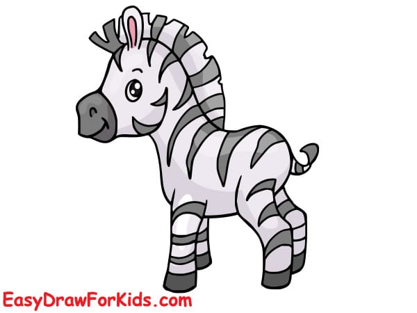 cute zebra drawing step 8