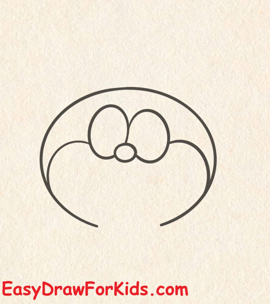 easy doraemon drawing step 3